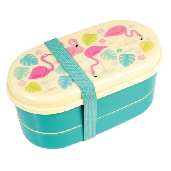 Obedový box Rex London Flamingo Bay - zdravy desiatovy box - nezavadny desiatovy box do školy - desiatový box - plastové krabičky na potraviny - desiatový box pre deti - bento box - desiatove boxy na jedlo - krabičky na jedlo - obaly na jedlo - čo na desiatu do školy - desiata pre školáka - čo deťom na desiatu do školy