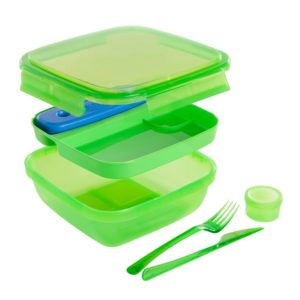 Zelený obedový box s príborom a chladičom Snips Lunch