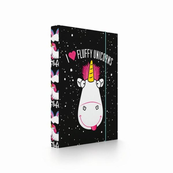 KARTON PP - Box na zošity A4 Fluffy Unicorn - dosky na zošity A4 - boxy na zošity -  dosky A4 na zošity - školské dosky na zošity