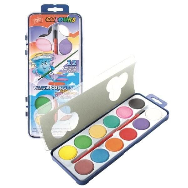 EASY - WaterColours 12 Ks - vodové farby - vodové farby - anilinove farby - vodovky - vodove farby anilinove - vodove farby pre deti - anilinove vodove farby