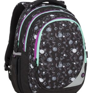 Bagmaster Maxvell 9 A Black/grey/violet - školské tašky pre prvákov -  školské aktovky pre prvákov -  školská taška pre prváka -  školské potreby pre prváka -  aktovky pre prvákov -  školské batohy pre prvákov