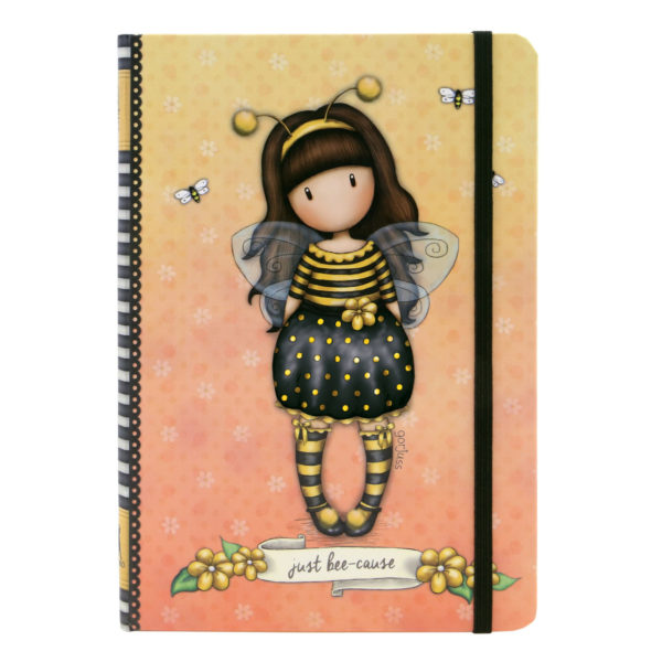 Santoro žltý linajkový zošit Gorjuss Bee-Loved (Just Bee-Cause) A5 - zápisník - diár - zápisníček - zošitok - zápisník santoro - zápisník aneke - darček k meninám - učiteľský zápisník - denník