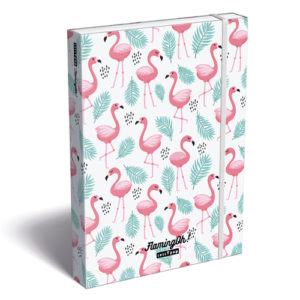 ARSUNA - Box na zošity A4 Flamingo - dosky na zošity A4 - boxy na zošity -  dosky A4 na zošity - školské dosky na zošity