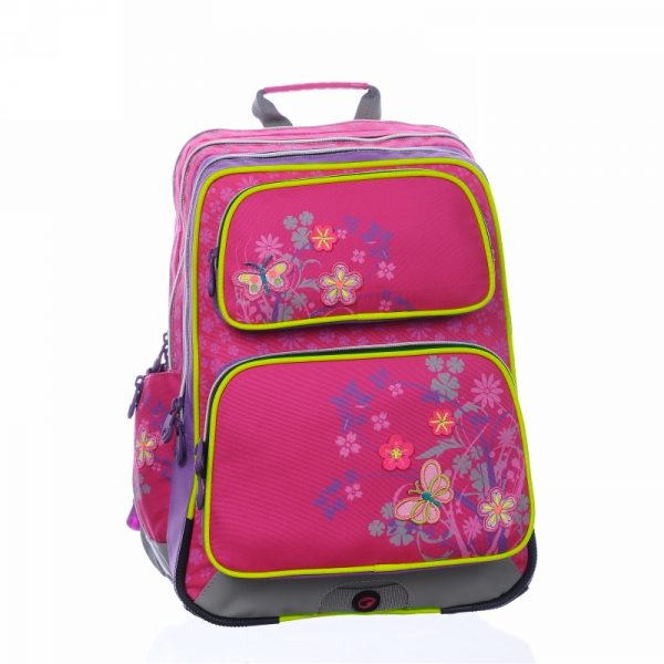 Bagmaster GOTSCHY 0115 B Pink/flowers - školské tašky pre prvákov -  školské aktovky pre prvákov -  školská taška pre prváka -  školské potreby pre prváka -  aktovky pre prvákov -  školské batohy pre prvákov