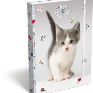 LIZZY CARD - Box na zošity A4 Pet Mačiatko - dosky na zošity A4 - boxy na zošity -  dosky A4 na zošity - školské dosky na zošity