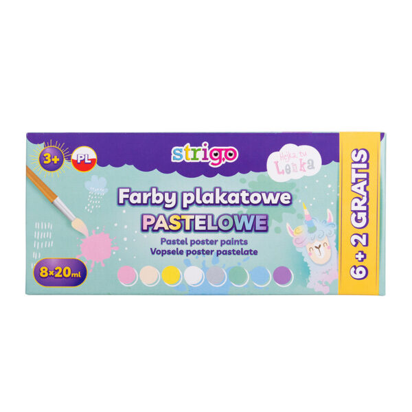 STRIGO - Temperové farby 8 x 20ml pastelové - temperové farby -  temperové farby použitie -  temperové farby miešanie -  temperové farby cena -  výtvarné potreby -  temperové farby veľké balenie