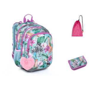Topgal Školský set ELLY 23004 SET MEDIUM - školské tašky - školské tašky pre prvákov- školská taška pre chlapca - školská taška pre drobnné deti - školská taška pre drobnú postavu - školská taška so zipsom- školská taška so zipsami- tašky do školy- školské tašky na kolieskach- tašky pre prvákov