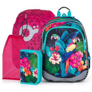 Topgal Školský set ELLY 24004 SET LARGE - školské tašky - školské tašky pre prvákov- školská taška pre chlapca - školská taška pre drobnné deti - školská taška pre drobnú postavu - školská taška so zipsom- školská taška so zipsami- tašky do školy- školské tašky na kolieskach- tašky pre prvákov