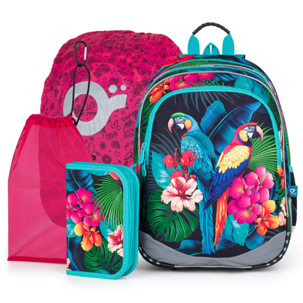 Topgal Školský set ELLY 24004 SET LARGE - školské tašky - školské tašky pre prvákov- školská taška pre chlapca - školská taška pre drobnné deti - školská taška pre drobnú postavu - školská taška so zipsom- školská taška so zipsami- tašky do školy- školské tašky na kolieskach- tašky pre prvákov