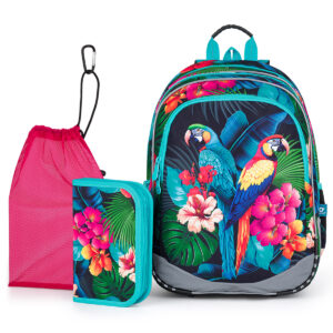 Topgal Školský set ELLY 24004 SET MEDIUM - školské tašky - školské tašky pre prvákov- školská taška pre chlapca - školská taška pre drobnné deti - školská taška pre drobnú postavu - školská taška so zipsom- školská taška so zipsami- tašky do školy- školské tašky na kolieskach- tašky pre prvákov