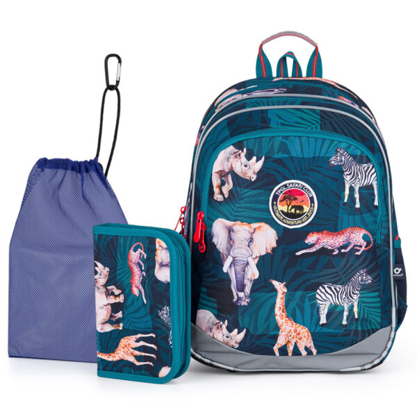 Topgal Školský set ELLY 24014 SET MEDIUM - školské tašky - školské tašky pre prvákov- školská taška pre chlapca - školská taška pre drobnné deti - školská taška pre drobnú postavu - školská taška so zipsom- školská taška so zipsami- tašky do školy- školské tašky na kolieskach- tašky pre prvákov