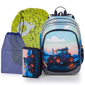 Topgal Školský set ELLY 25015 SET LARGE - školské tašky - školské tašky pre prvákov- školská taška pre chlapca - školská taška pre drobnné deti - školská taška pre drobnú postavu - školská taška so zipsom- školská taška so zipsami- tašky do školy- školské tašky na kolieskach- tašky pre prvákov