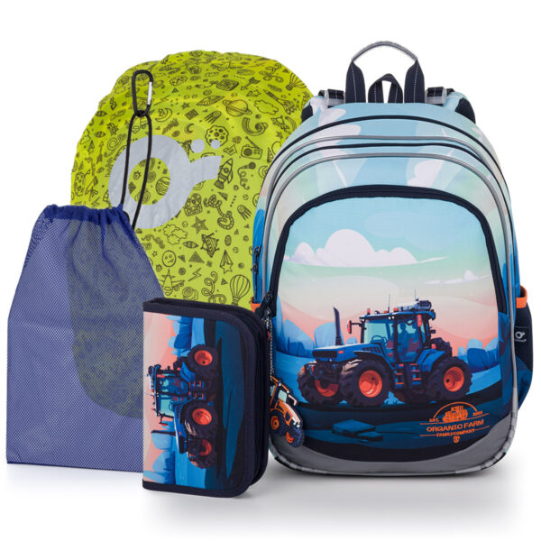 Topgal Školský set ELLY 25015 SET LARGE - školské tašky - školské tašky pre prvákov- školská taška pre chlapca - školská taška pre drobnné deti - školská taška pre drobnú postavu - školská taška so zipsom- školská taška so zipsami- tašky do školy- školské tašky na kolieskach- tašky pre prvákov