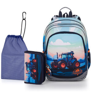 Topgal Školský set ELLY 25015 SET MEDIUM - školské tašky - školské tašky pre prvákov- školská taška pre chlapca - školská taška pre drobnné deti - školská taška pre drobnú postavu - školská taška so zipsom- školská taška so zipsami- tašky do školy- školské tašky na kolieskach- tašky pre prvákov